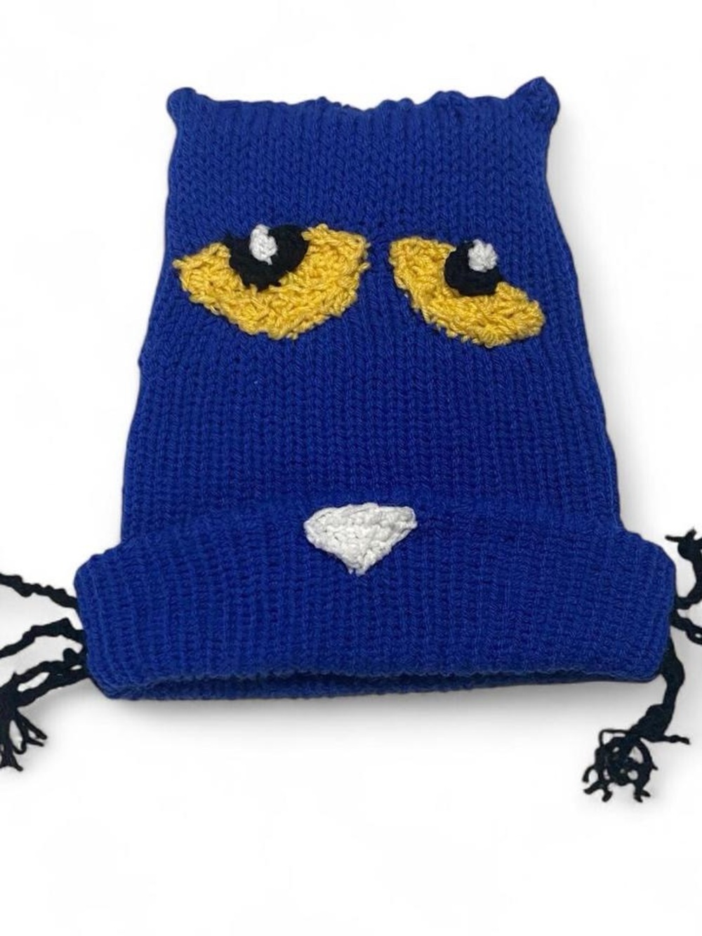 Handmade Pete the Cat Blue Knit Beanie Hat